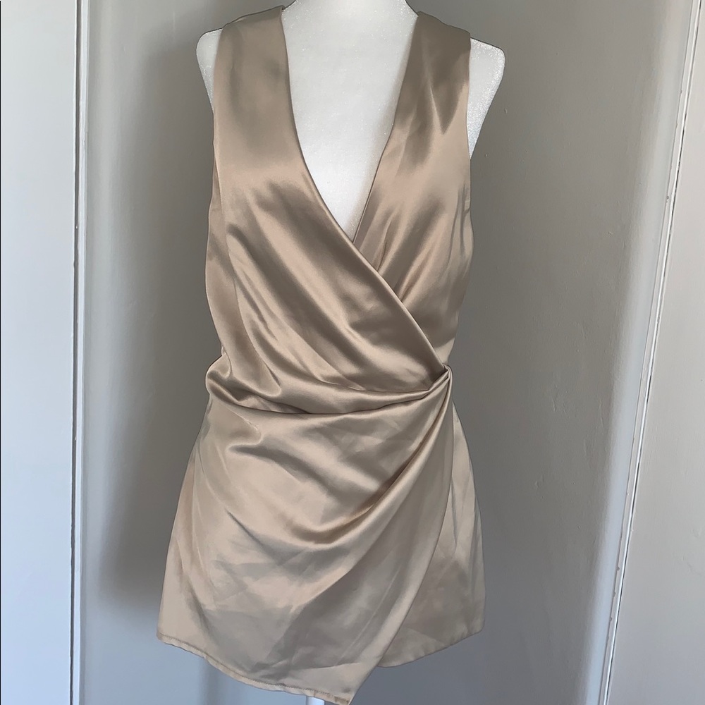 House of CB Angelo Draped Satin Romper